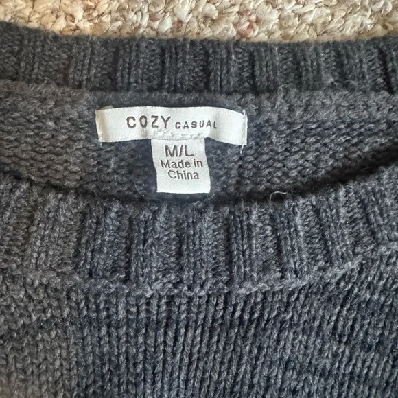 Cozy Casual Women's Charcoal Sweater - Picture 2 of 6